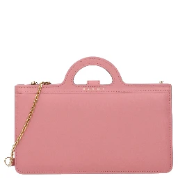 Pink Leather Crossbody Bag