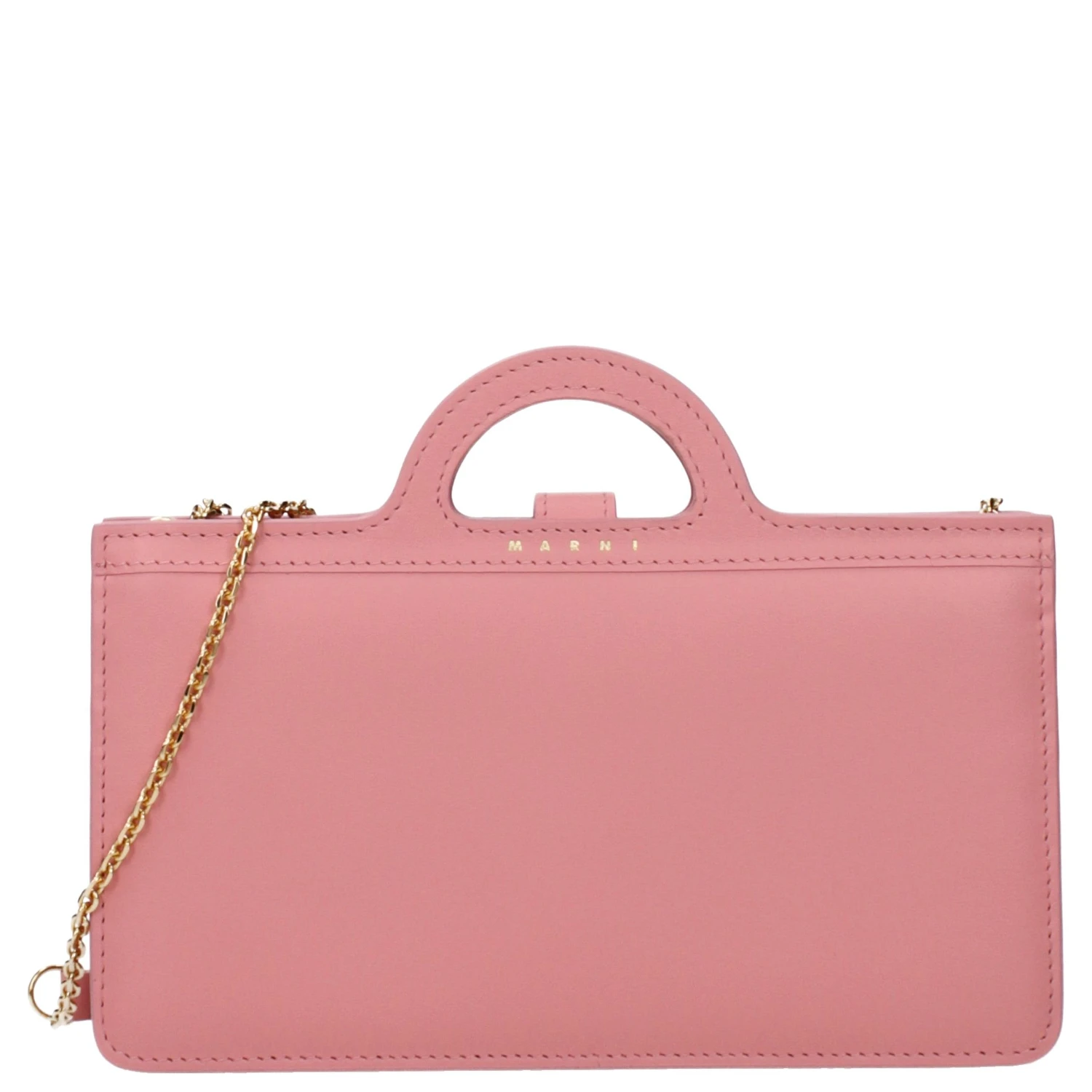 Pink Leather Crossbody Bag
