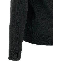Black Merino Wool Cardigan