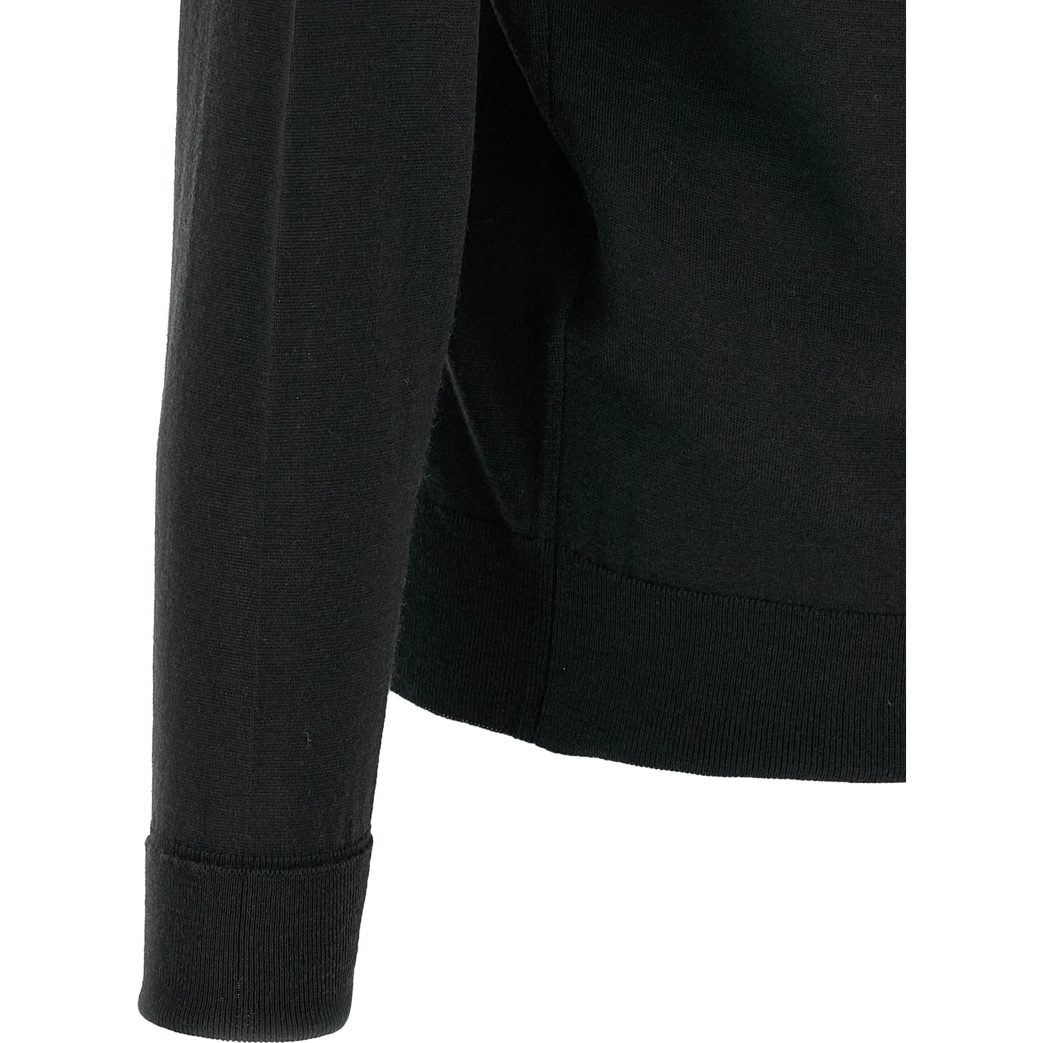 Black Merino Wool Cardigan