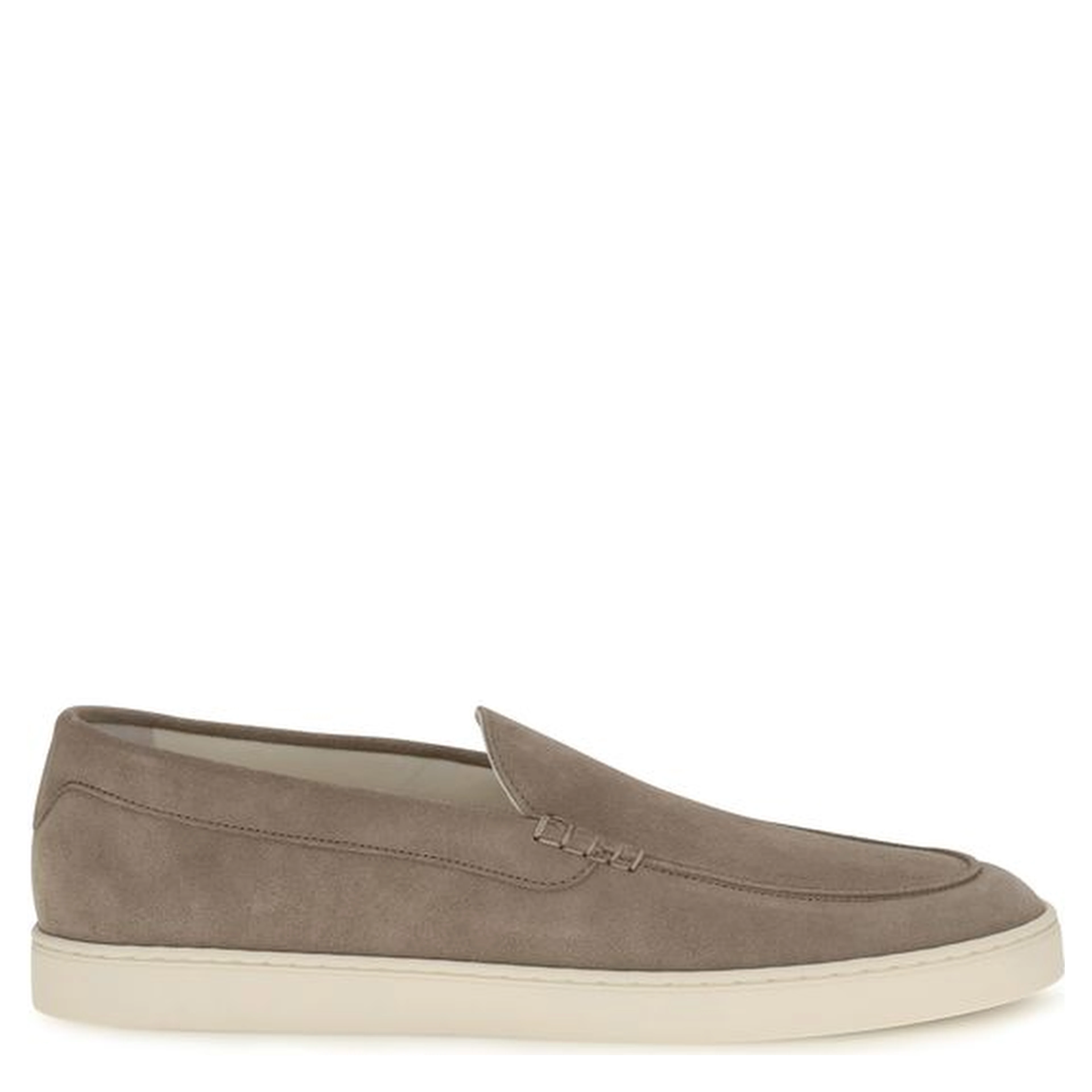 Gray Calf Leather Bos Taurus Slip-On Loafers