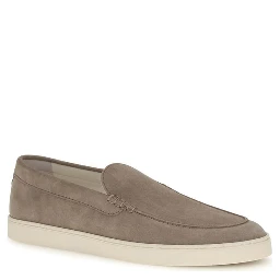 Gray Calf Leather Bos Taurus Slip-On Loafers