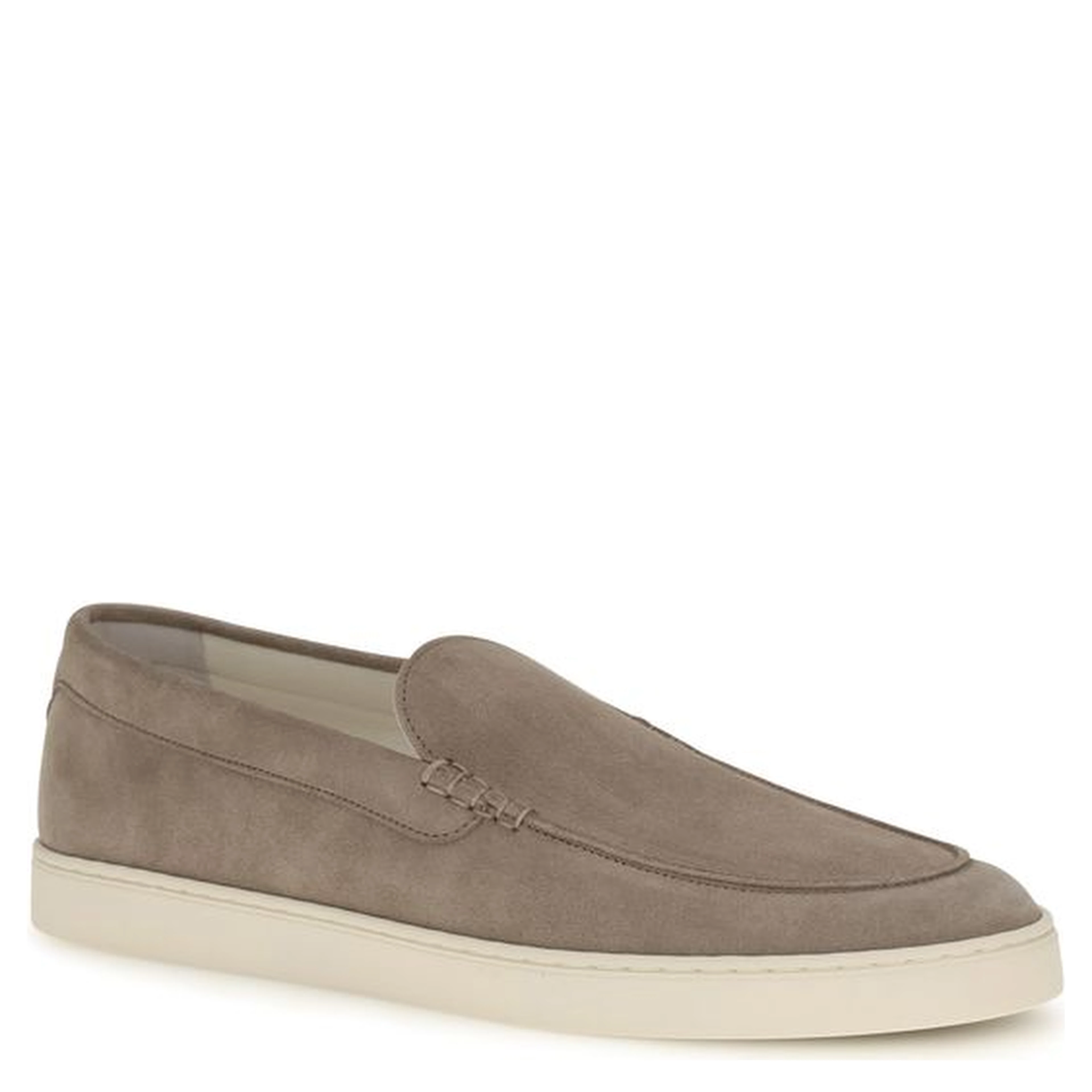 Gray Calf Leather Bos Taurus Slip-On Loafers