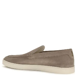 Gray Calf Leather Bos Taurus Slip-On Loafers