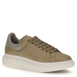Beige Calf Leather Bos Taurus Platform Sneakers