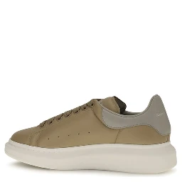 Beige Calf Leather Bos Taurus Platform Sneakers
