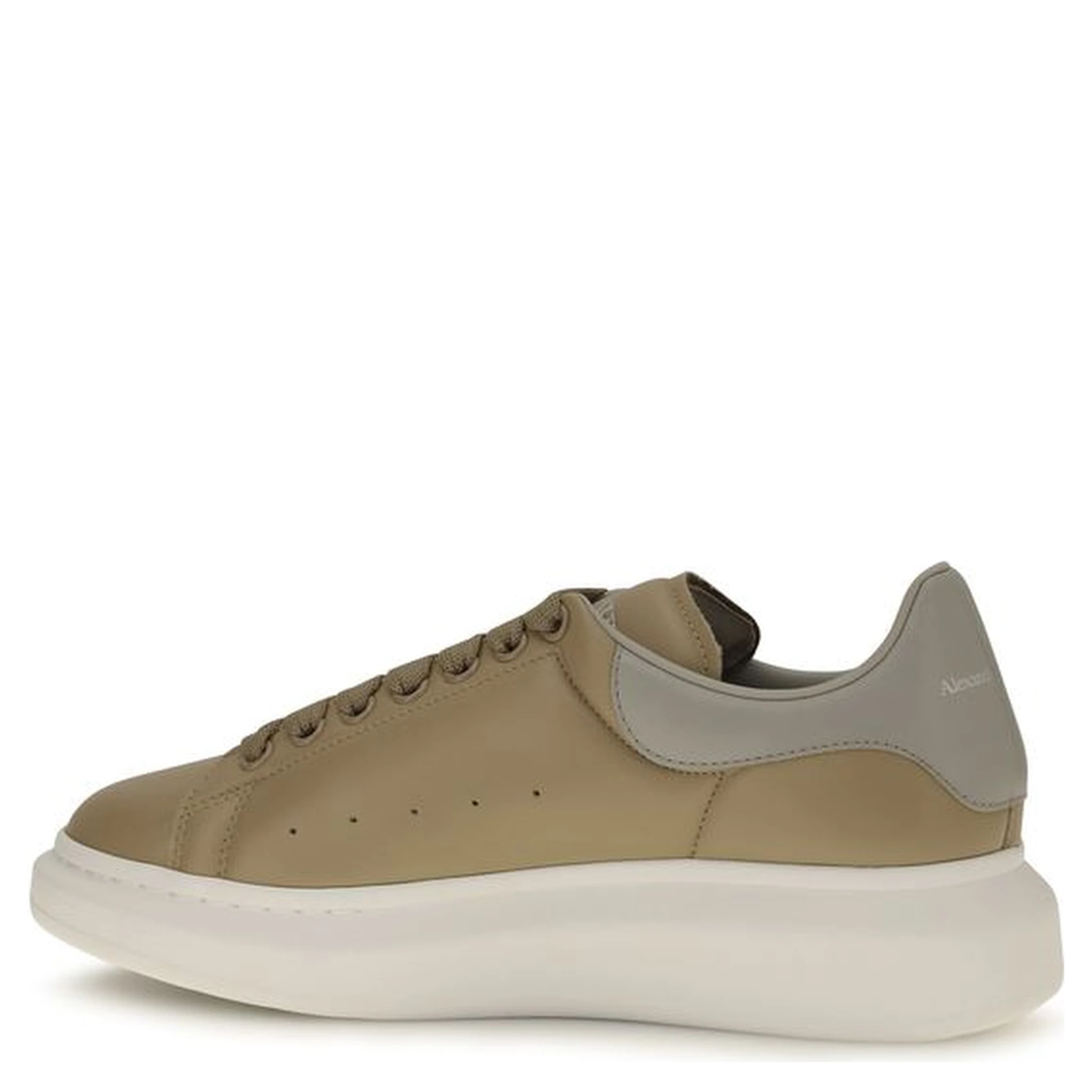 Beige Calf Leather Bos Taurus Platform Sneakers