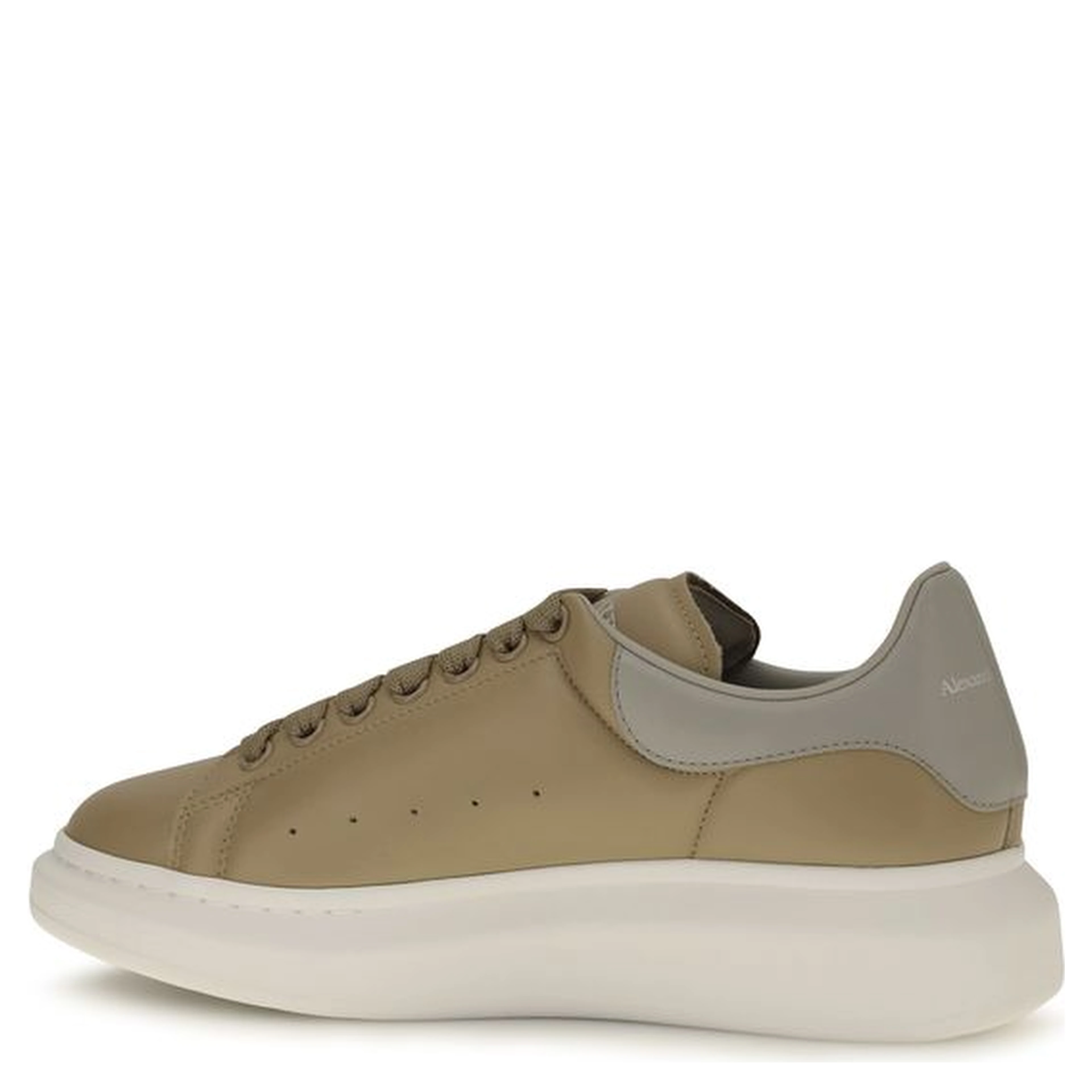 Beige Calf Leather Bos Taurus Platform Sneakers
