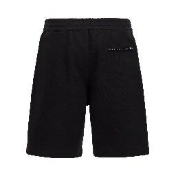 Black Cotton Bermuda Shorts
