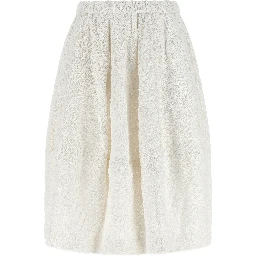 White Cotton Midi Skirt