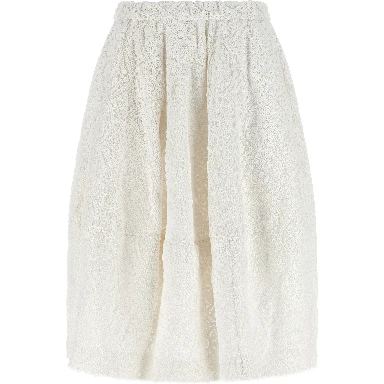 White Cotton Midi Skirt
