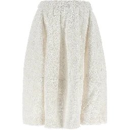 White Cotton Midi Skirt