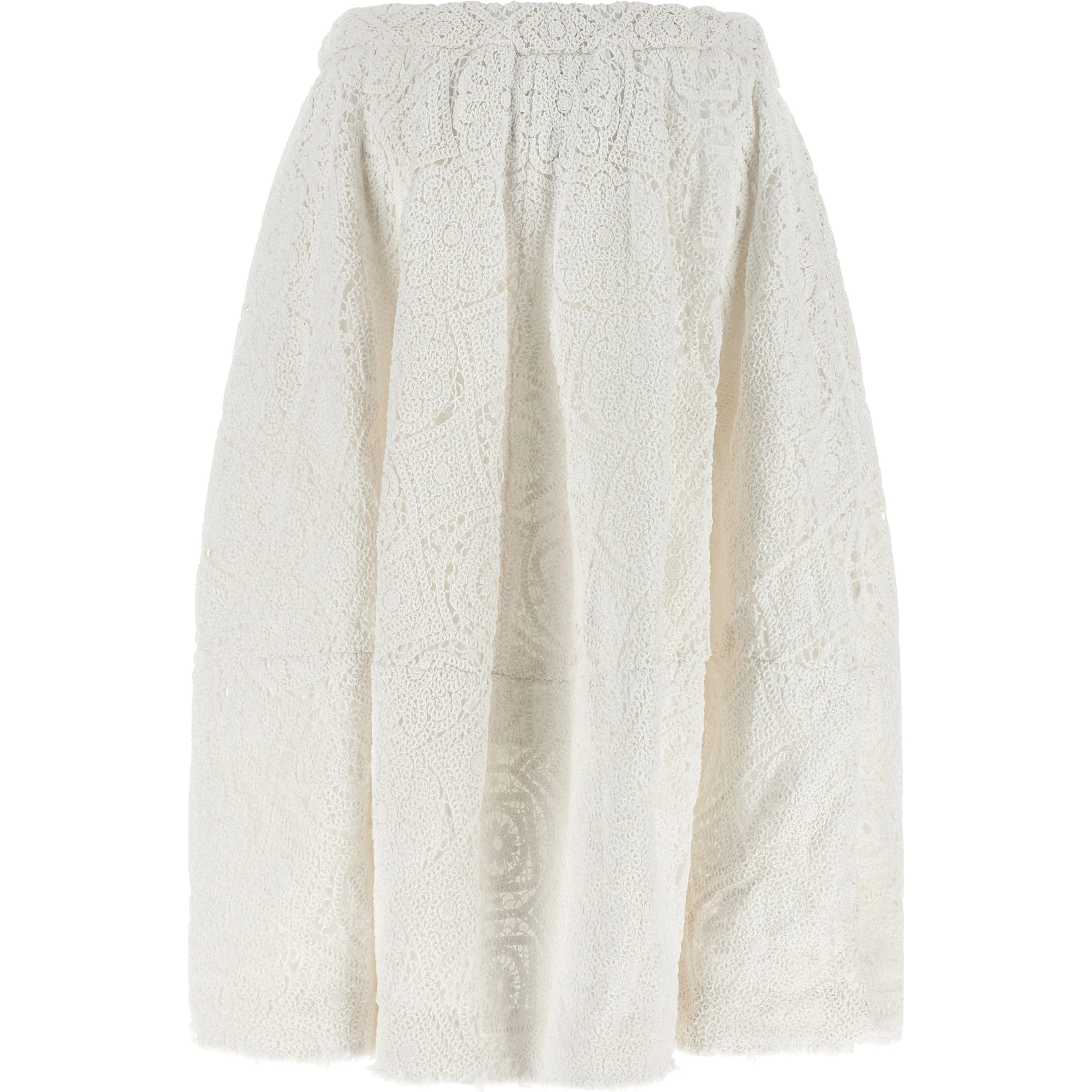 White Cotton Midi Skirt