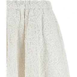 White Cotton Midi Skirt