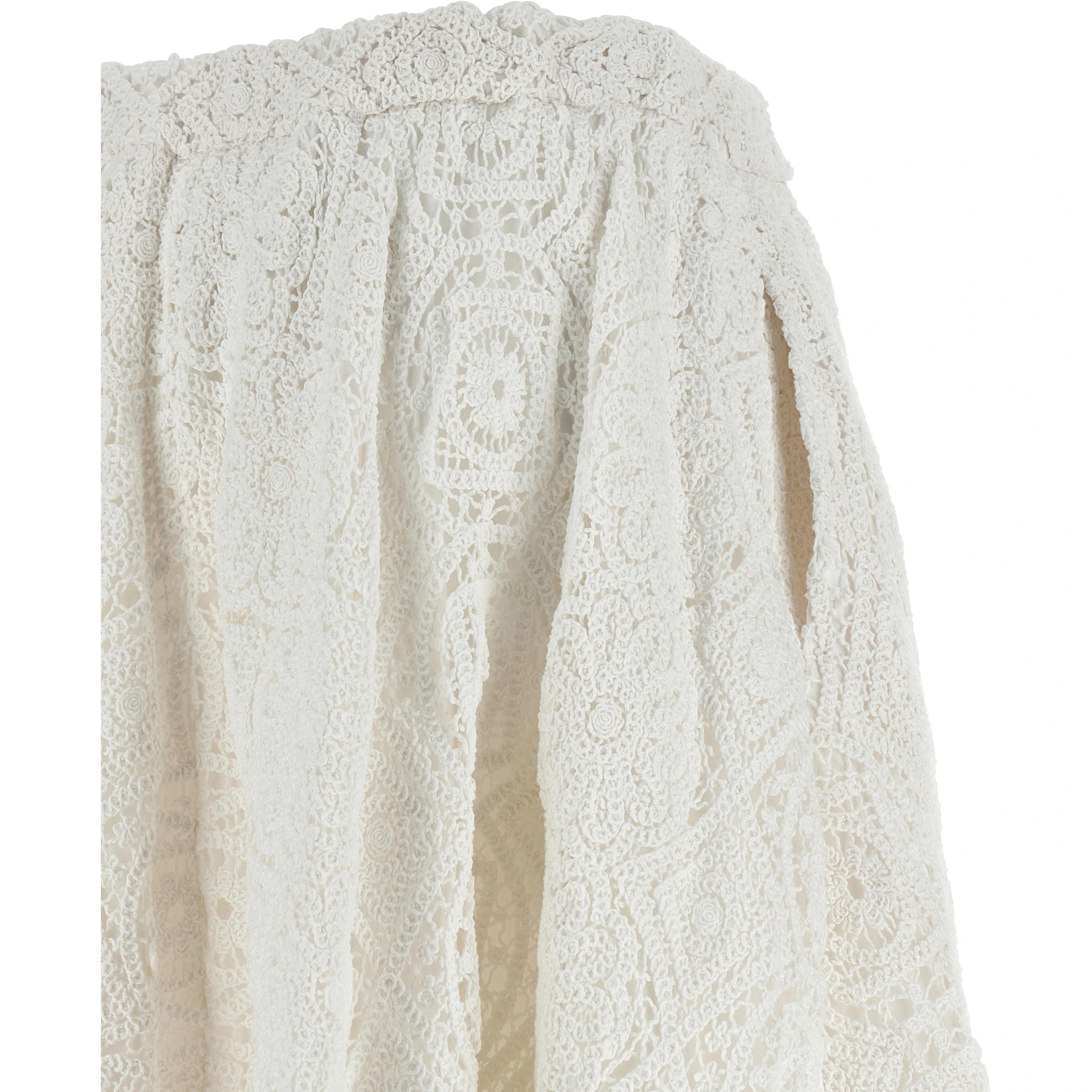 White Cotton Midi Skirt