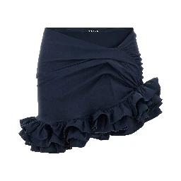 Blue Polyamide Long Skirt