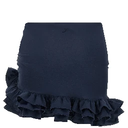Blue Polyamide Long Skirt