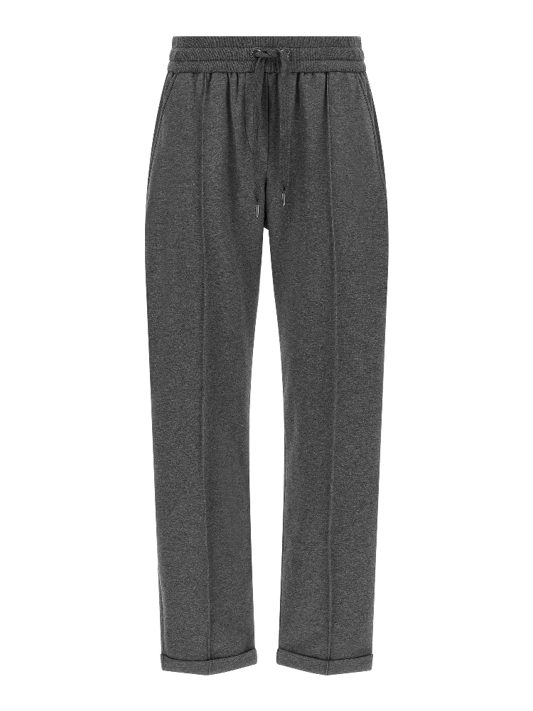 Gray Cotton Casual Pants