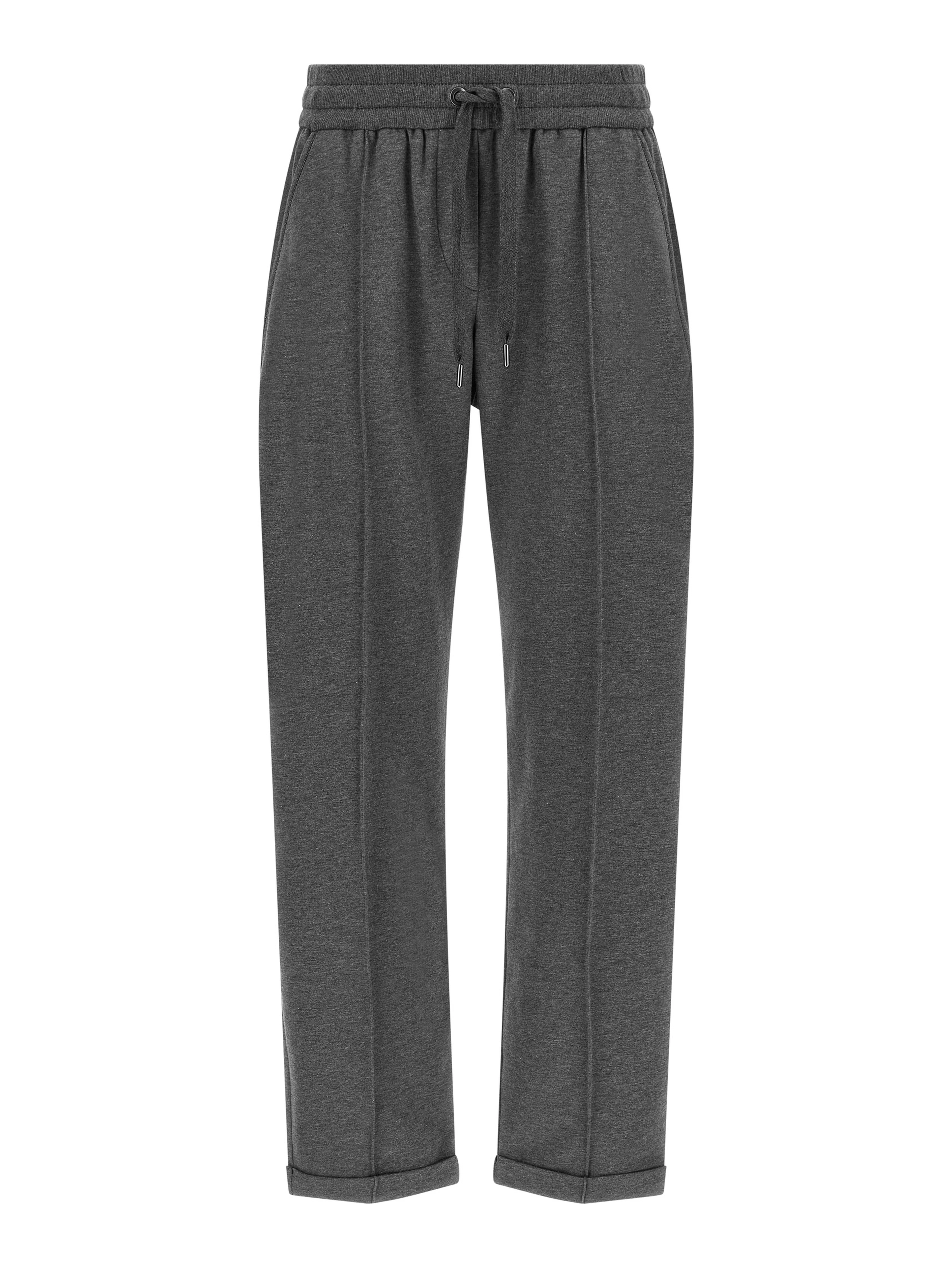 Gray Cotton Casual Pants