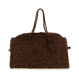 Brown Raffia Tote Bag