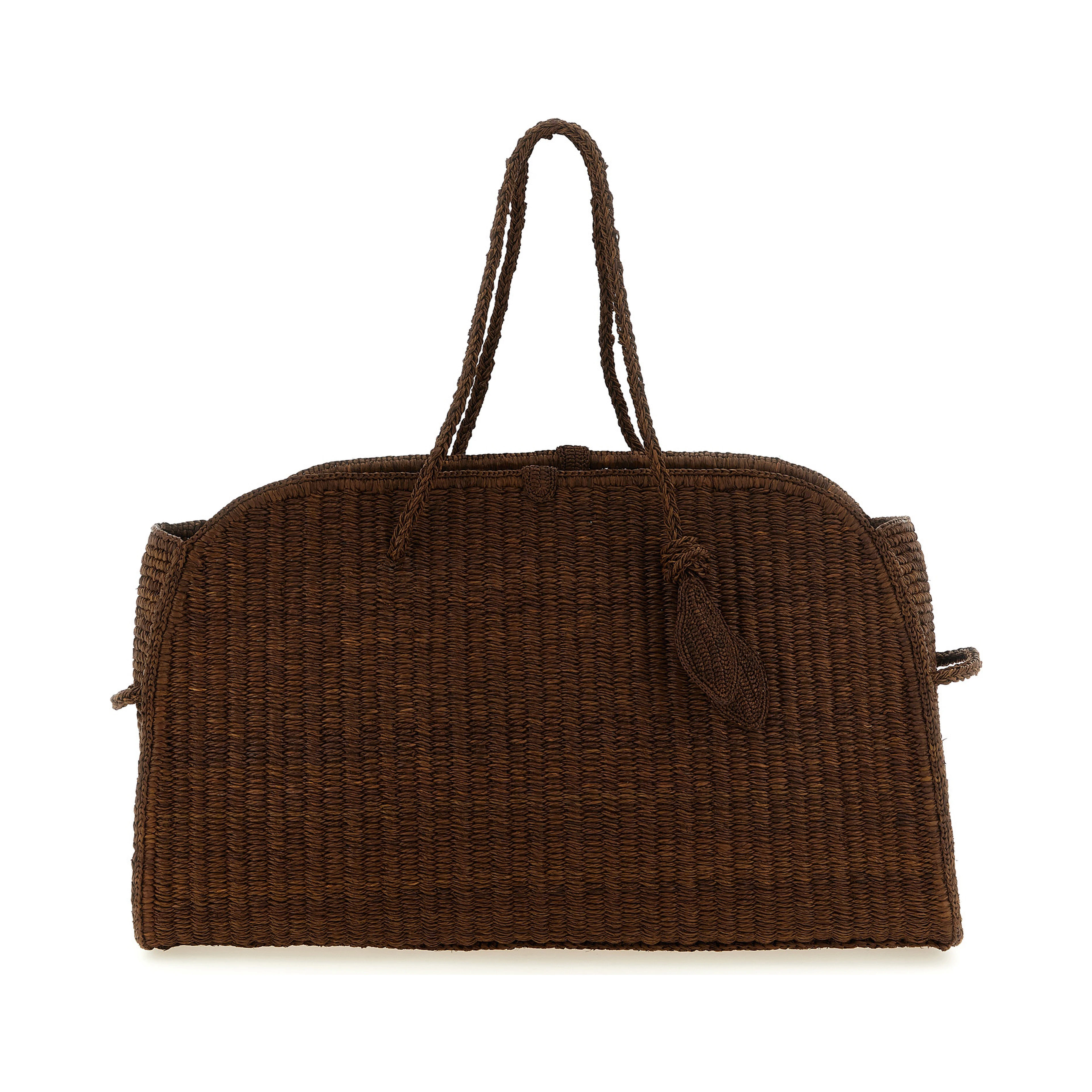 Brown Raffia Tote Bag