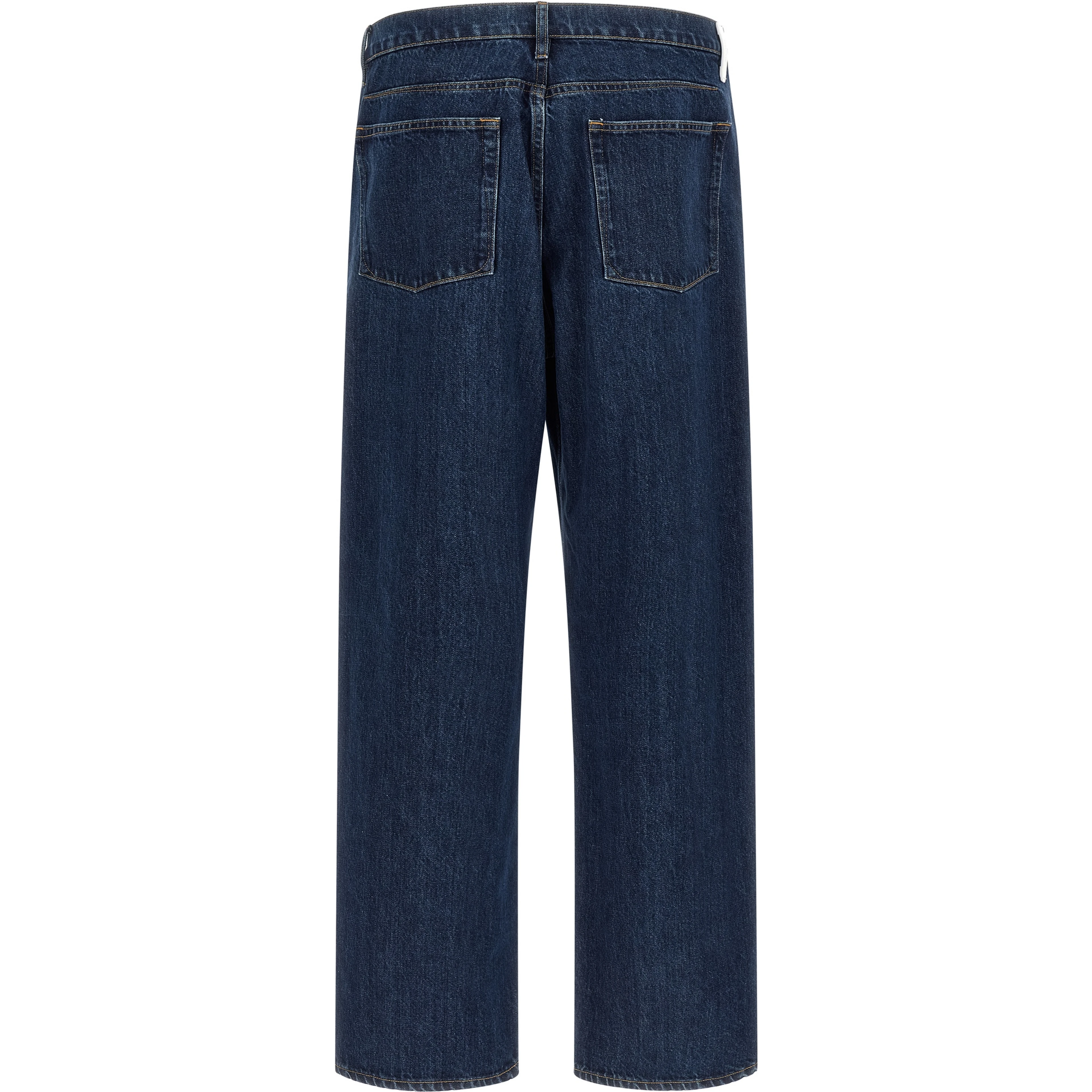 Blue Cotton Straight-Leg Jeans