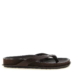 Brown Cowhide Slides