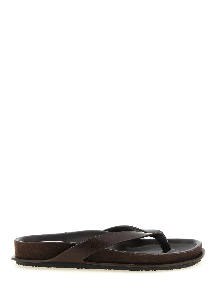 Brown Cowhide Slides