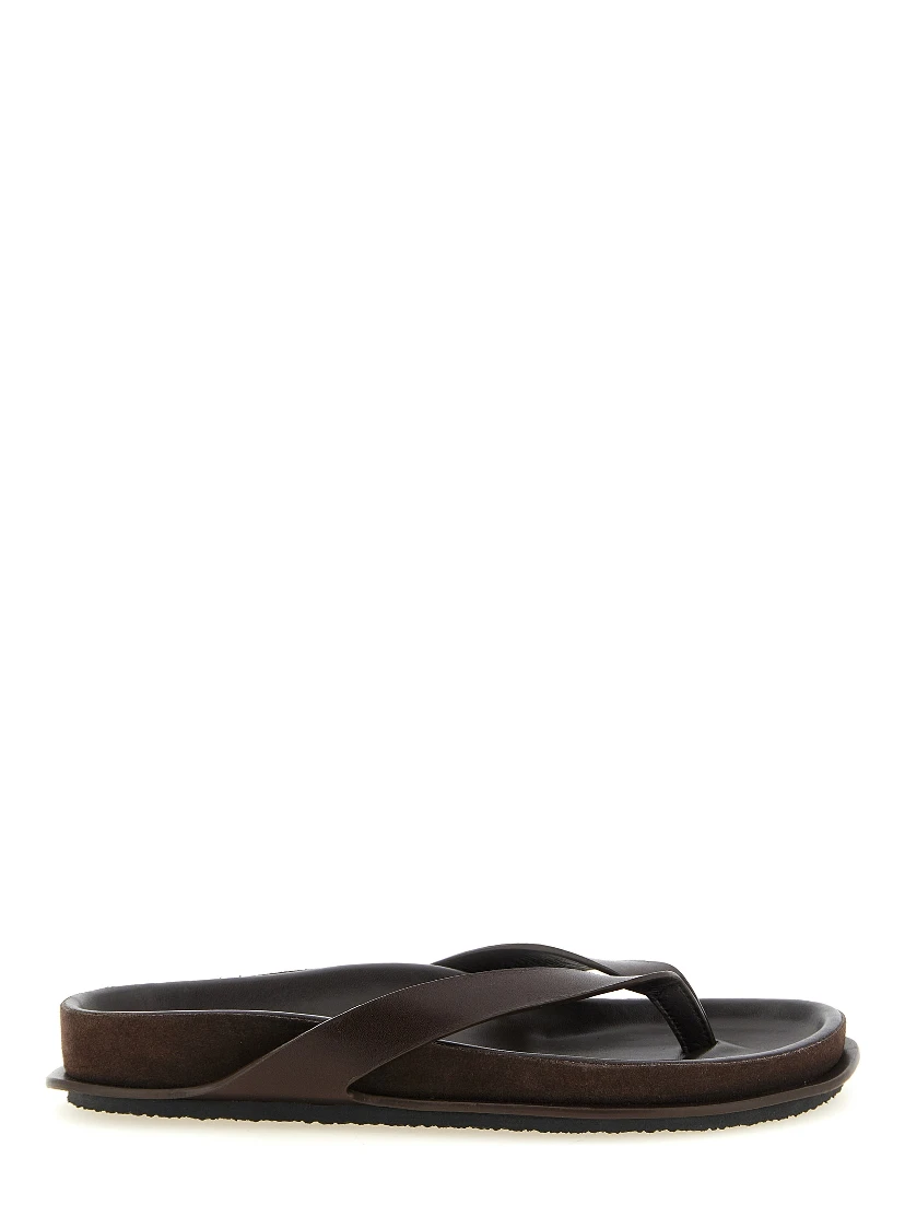 Brown Cowhide Slides