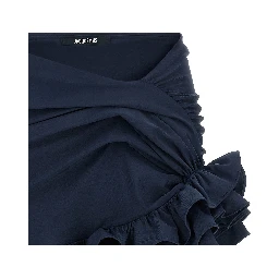Blue Polyamide Long Skirt
