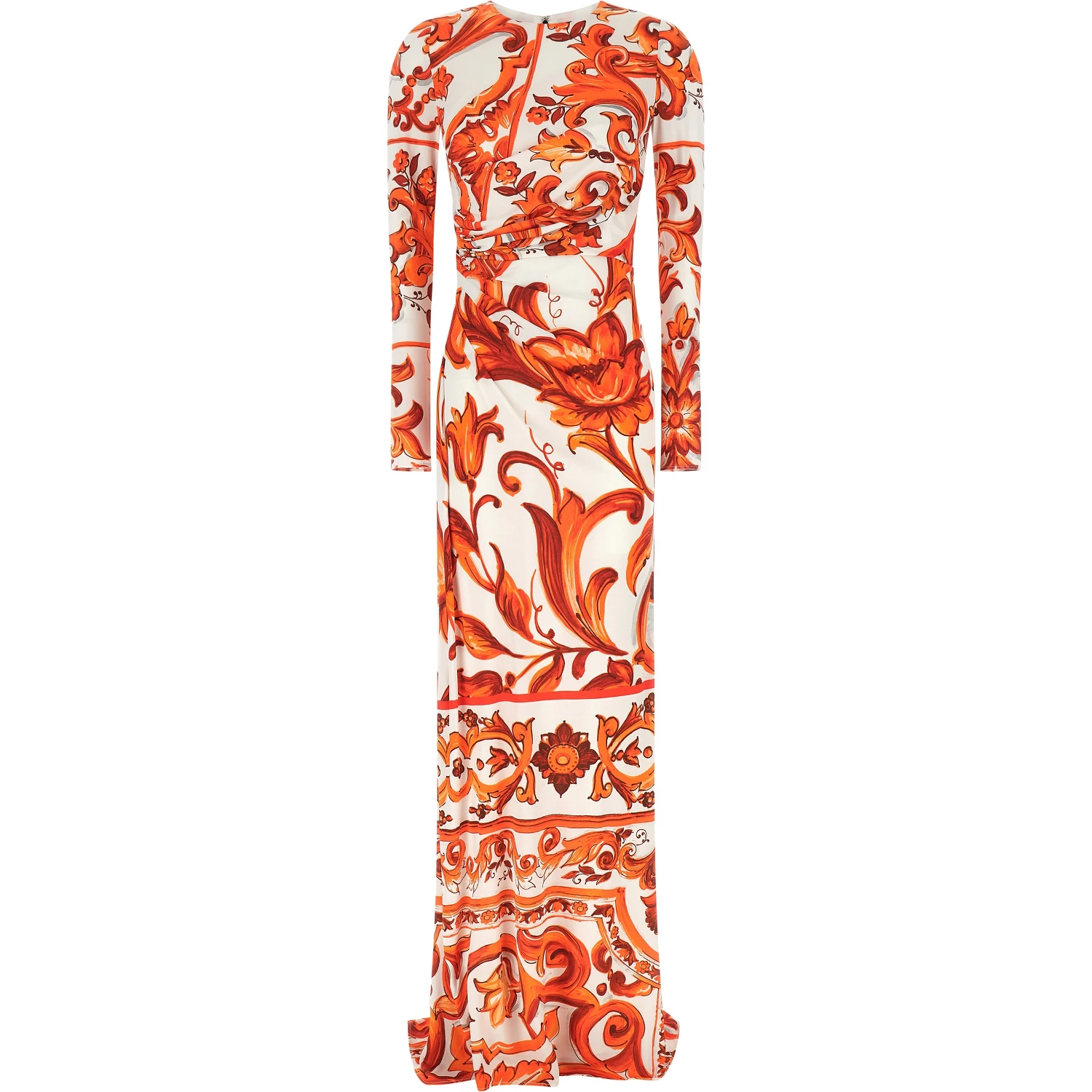 Orange Viscose Long Dress
