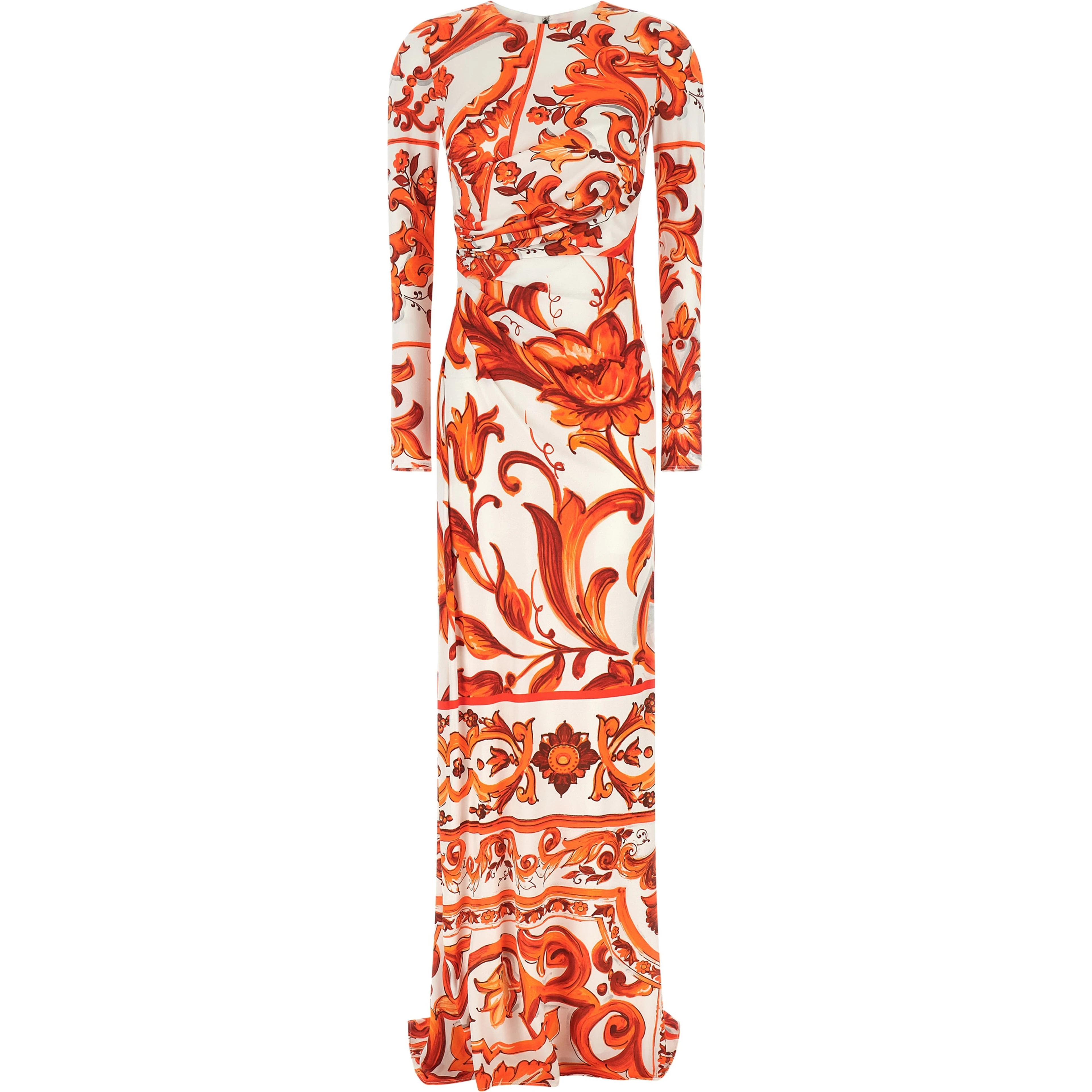 Orange Viscose Long Dress