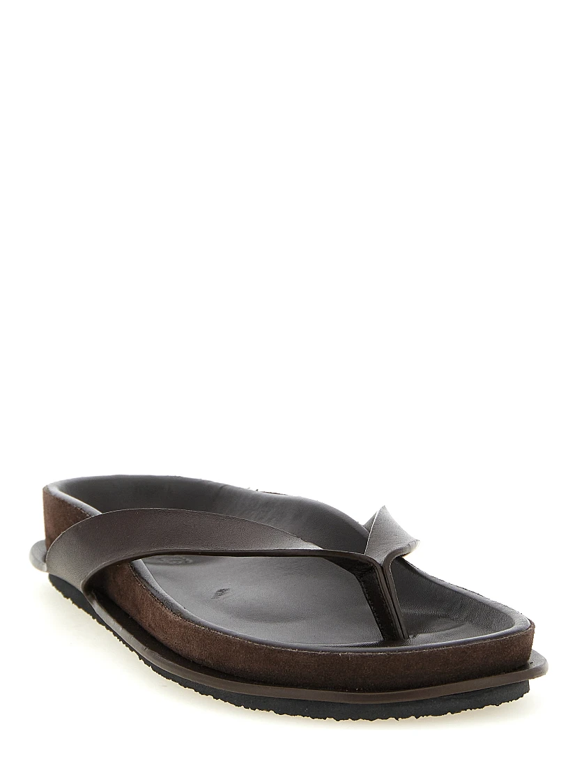 Brown Cowhide Slides