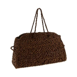 Brown Raffia Tote Bag