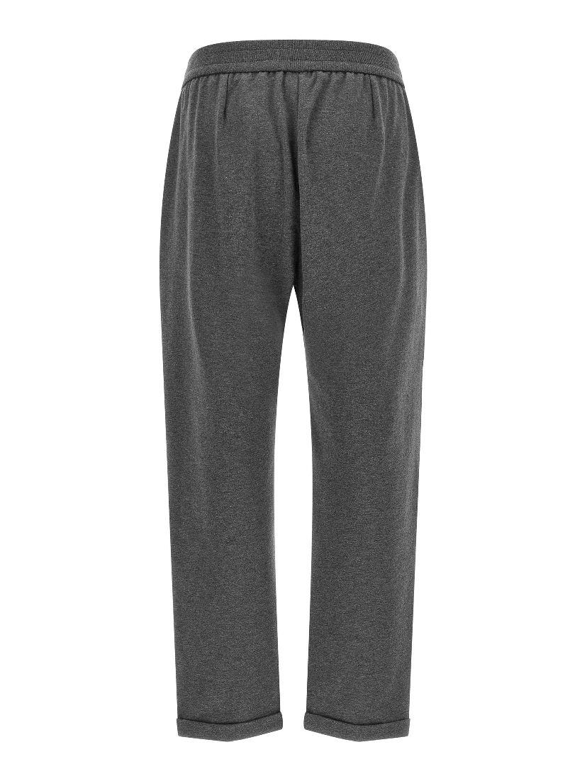 Gray Cotton Casual Pants