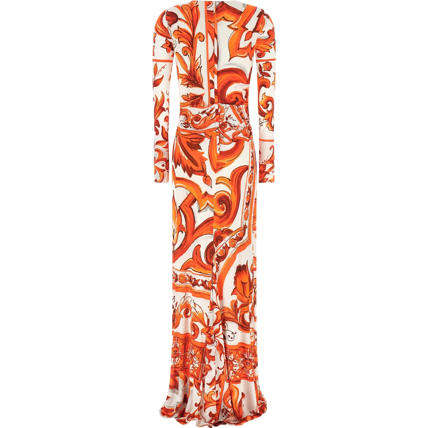 Orange Viscose Long Dress