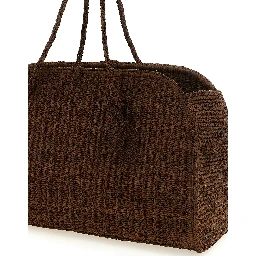 Brown Raffia Tote Bag