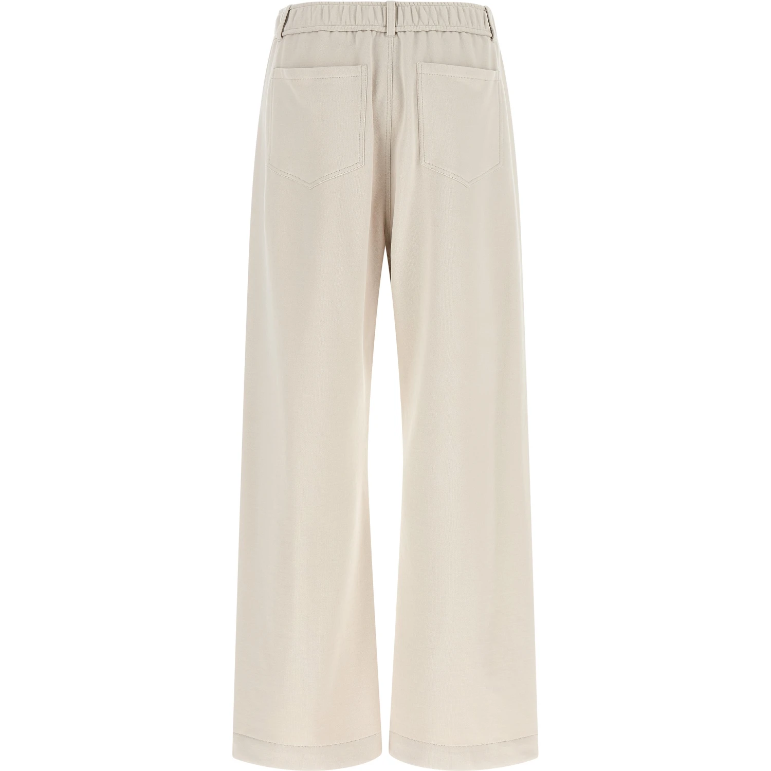 Beige Cotton Athletic Pants