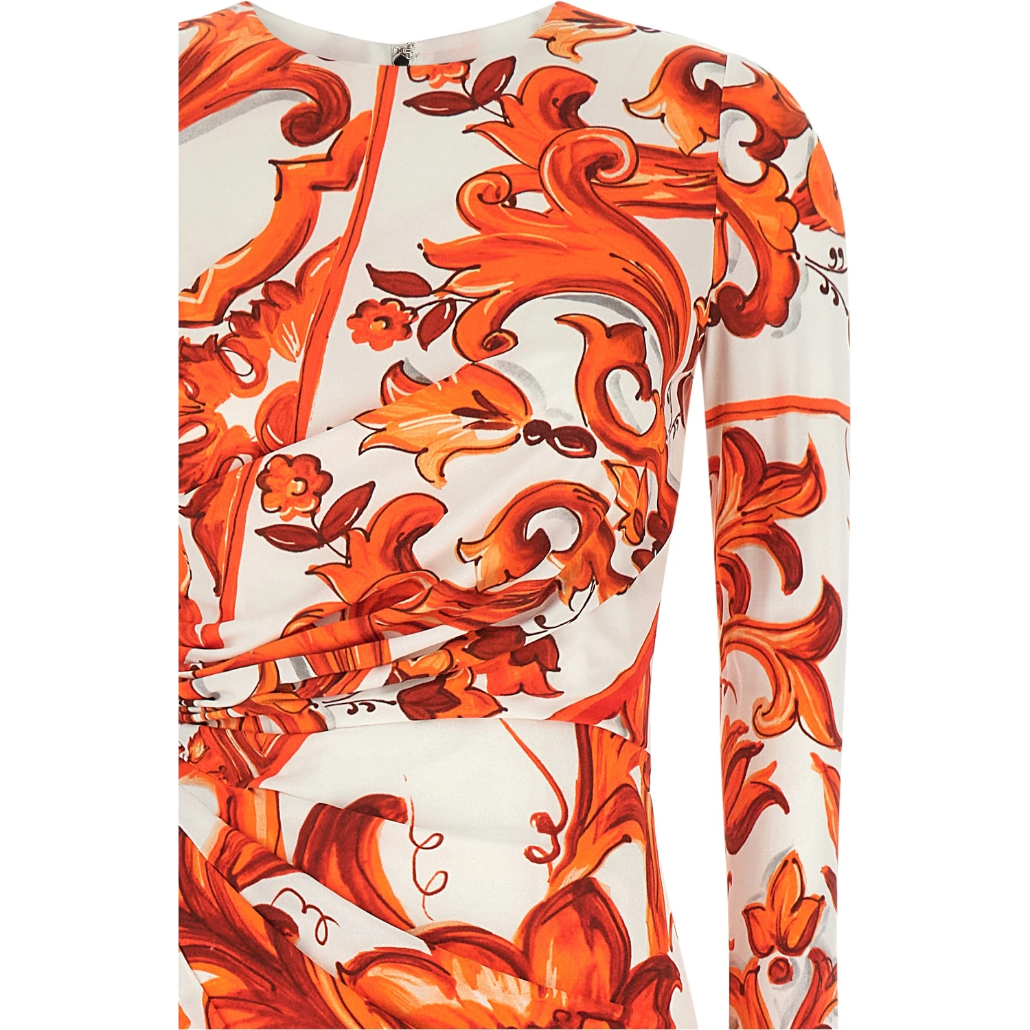 Orange Viscose Long Dress