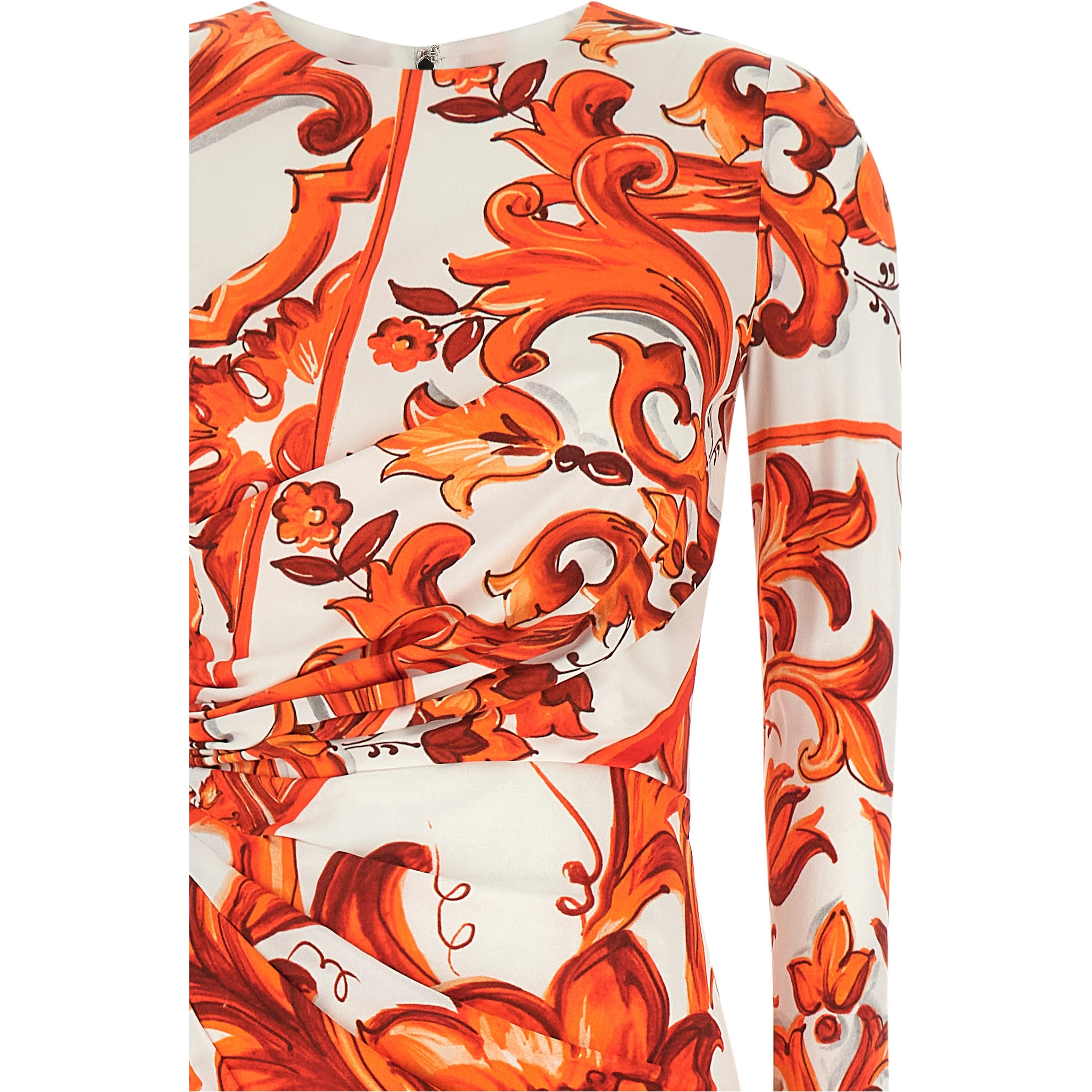 Orange Viscose Long Dress