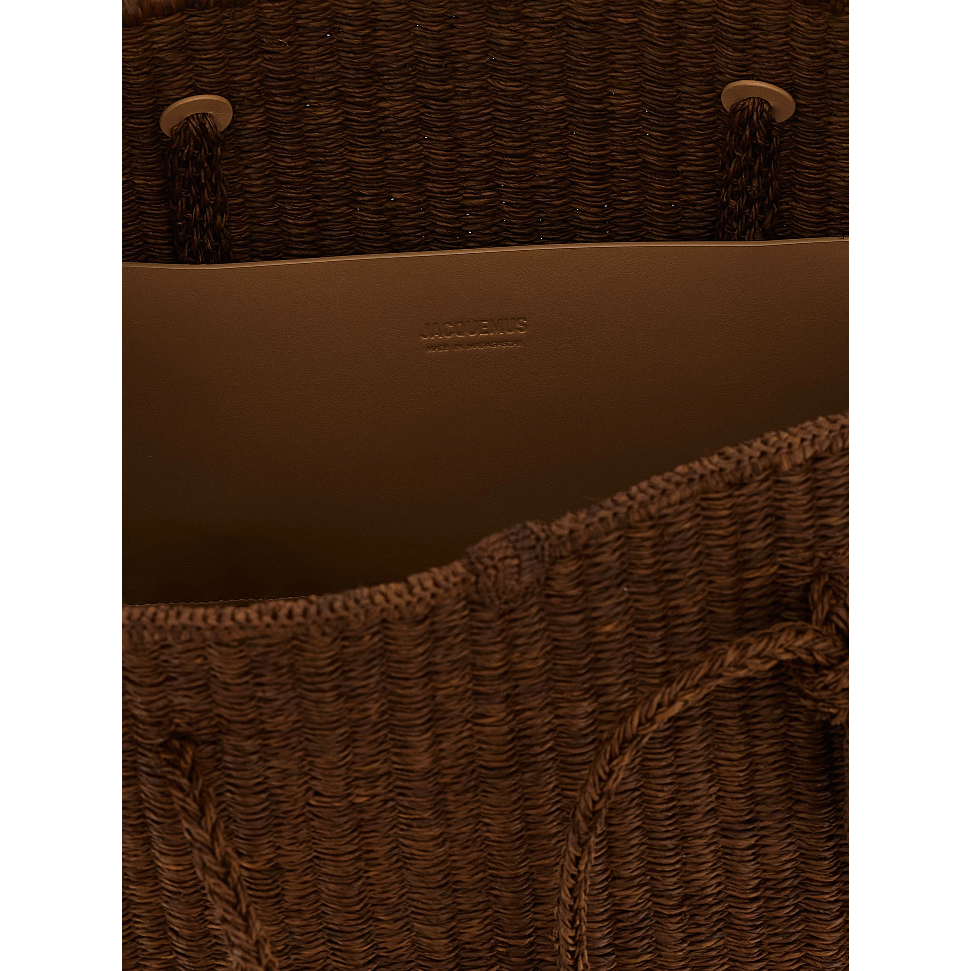 Brown Raffia Tote Bag