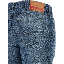 Blue Cotton Flared Jeans