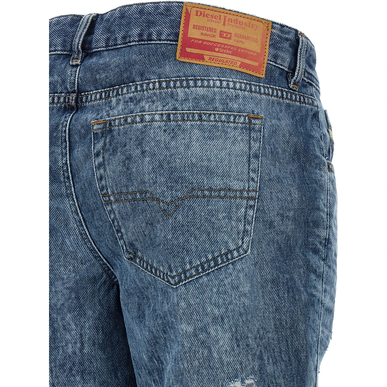 Blue Cotton Flared Jeans