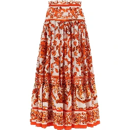 Orange Cotton Mini Skirt