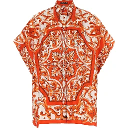 Orange Silk Blouse