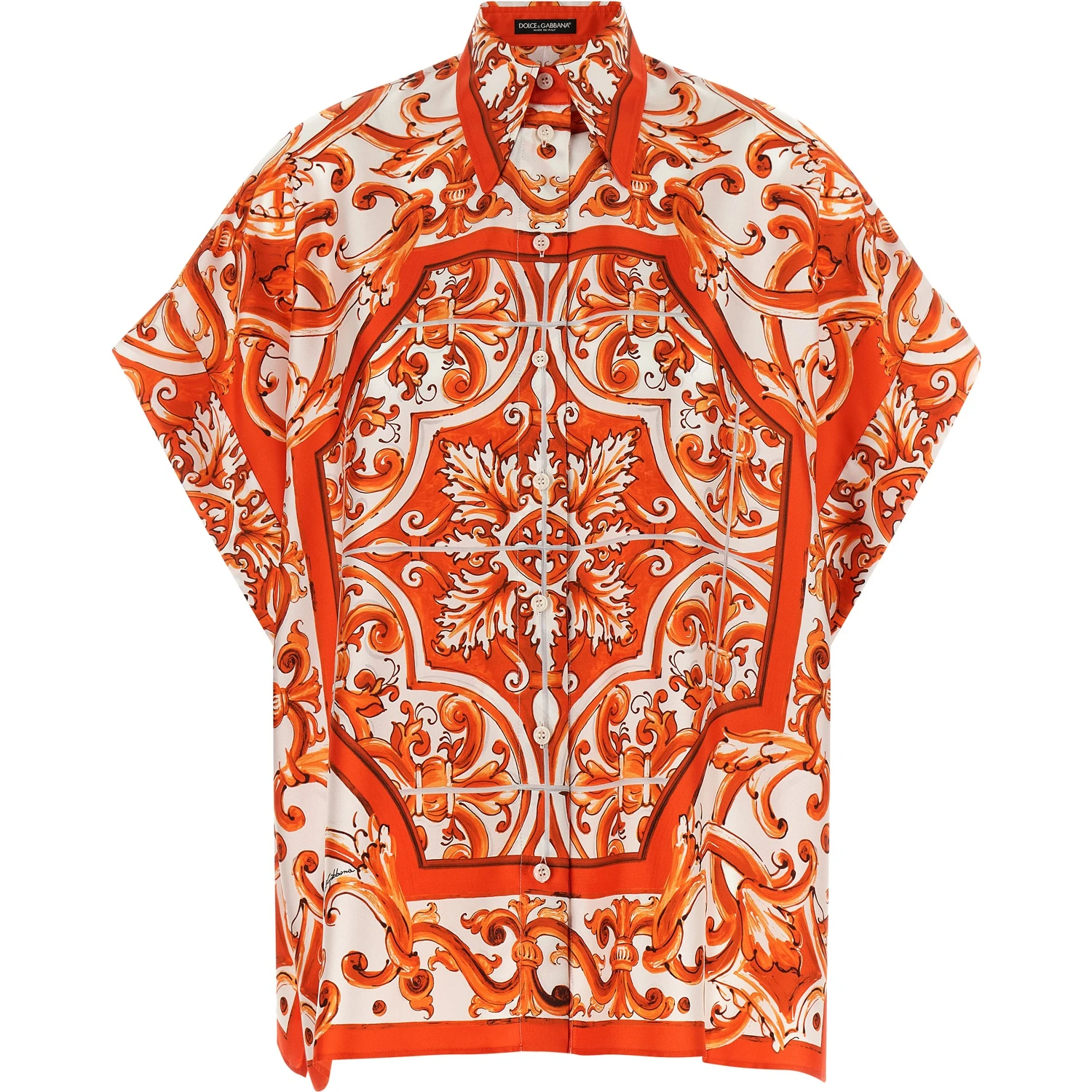 Orange Silk Blouse