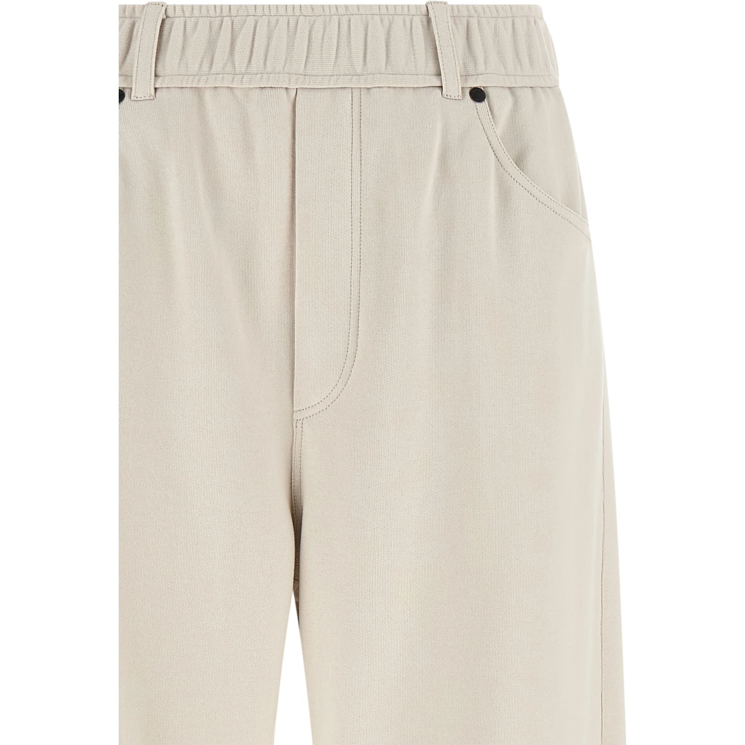 Beige Cotton Athletic Pants