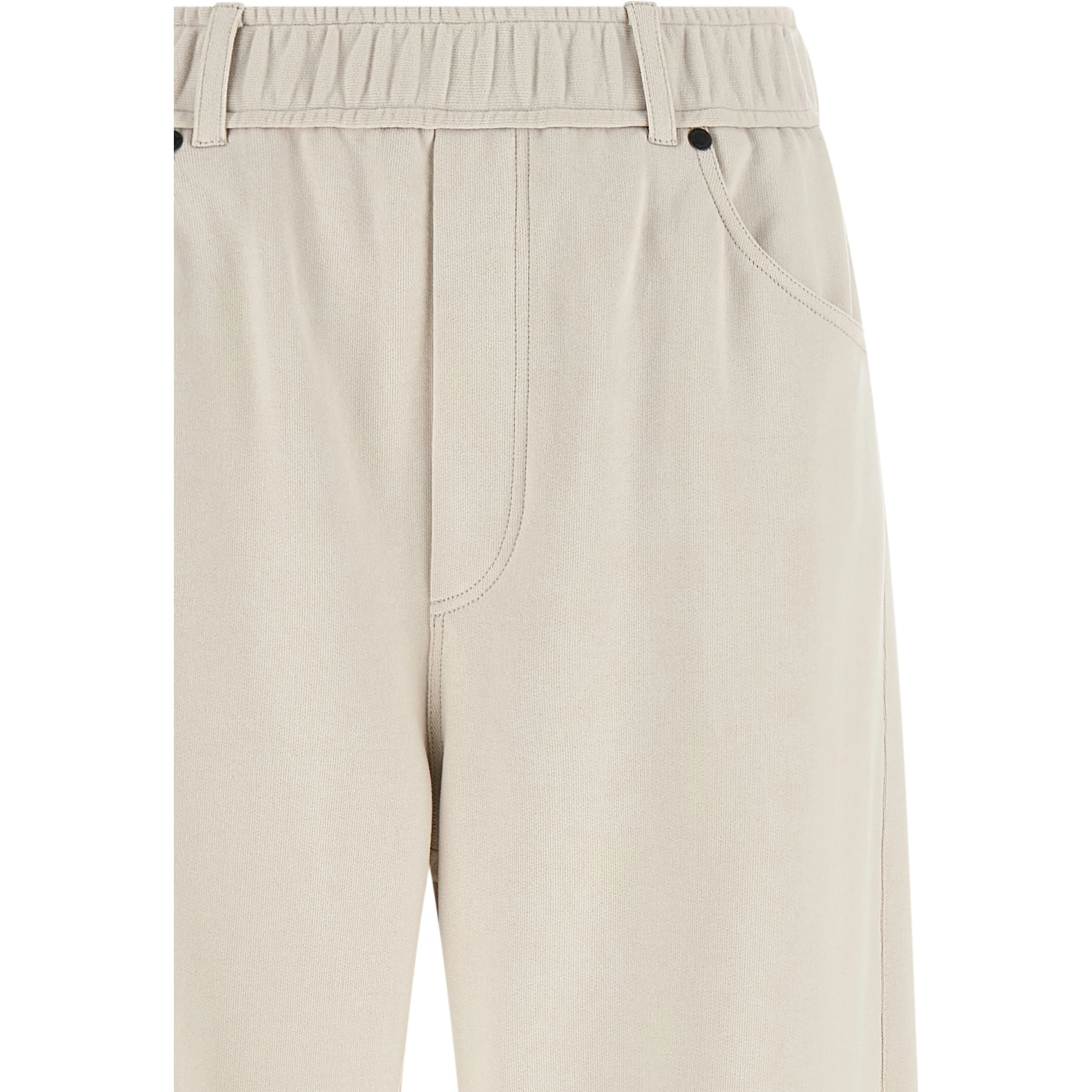 Beige Cotton Athletic Pants