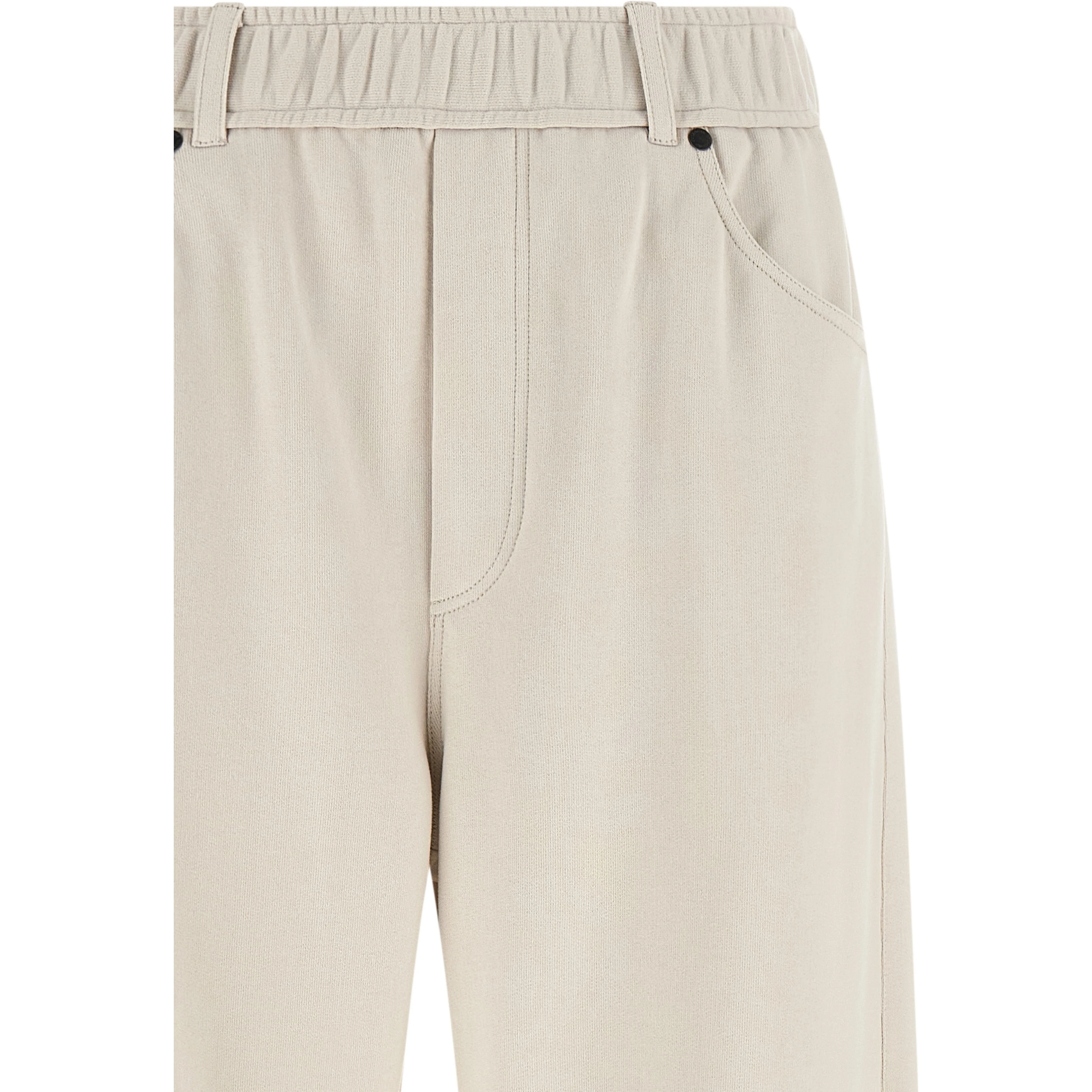 Beige Cotton Athletic Pants