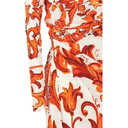 Orange Viscose Long Dress